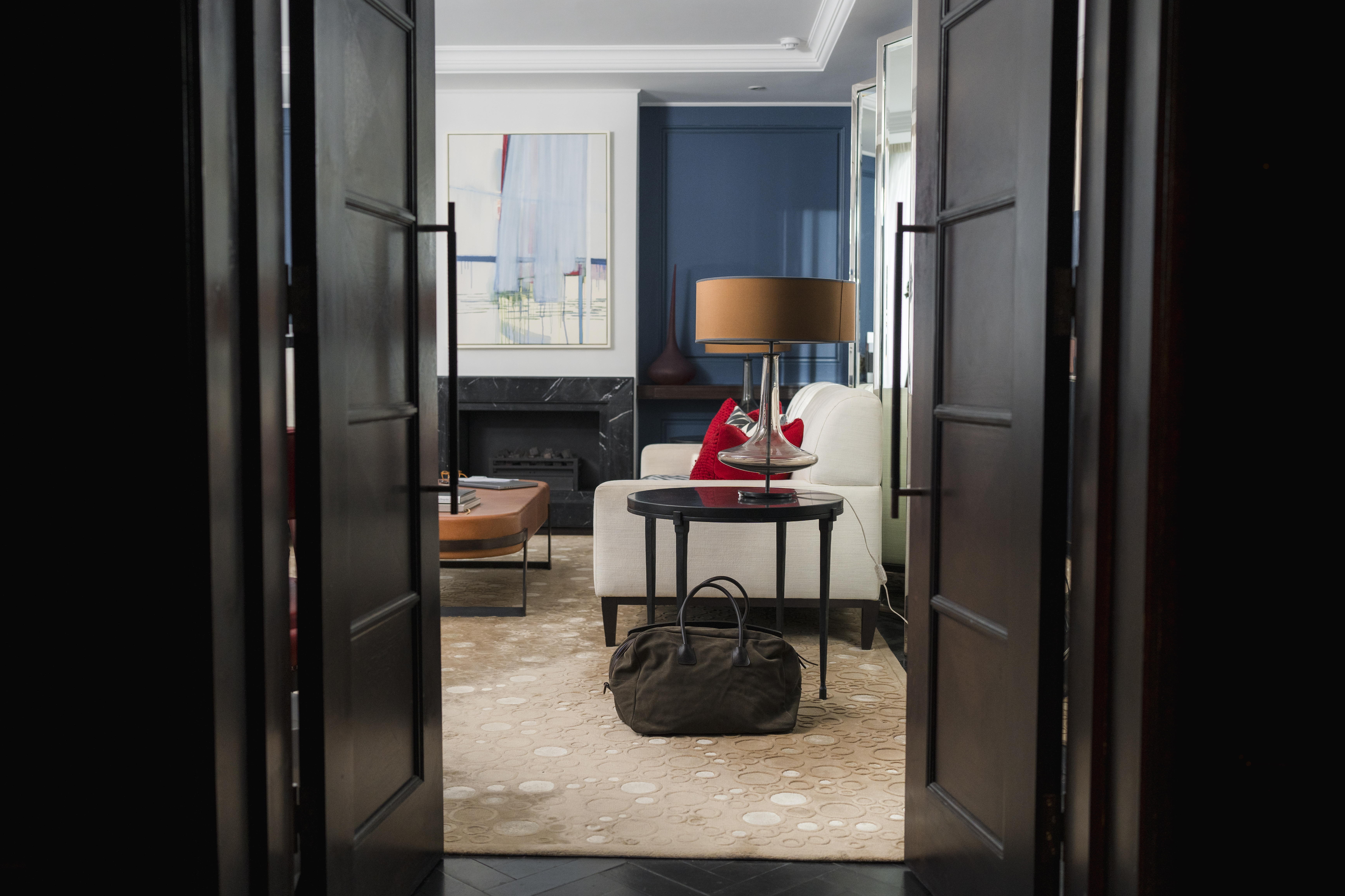 Spacious living area inside a penthouse suite at Corinthia London luxury hotel near Westminster and Trafalgar Square