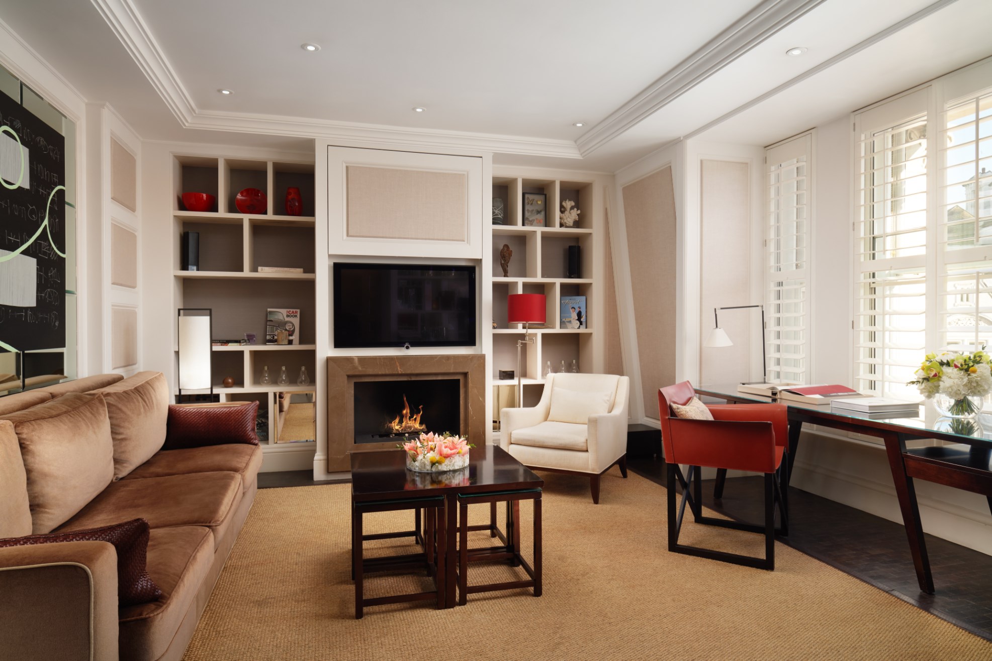 Explorer's Penthouse living room at Corinthia London luxury hotel near Westminster 