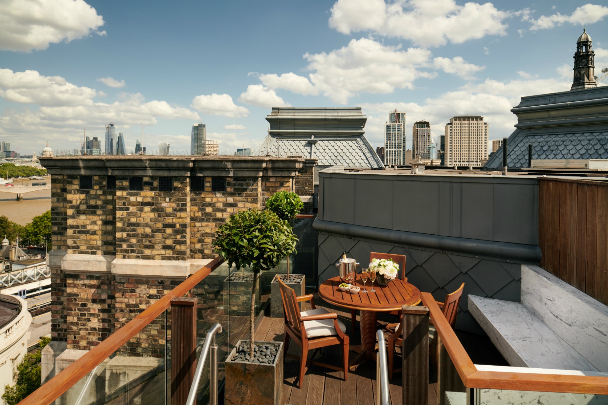 Writer's Penthouse terrace with dining area