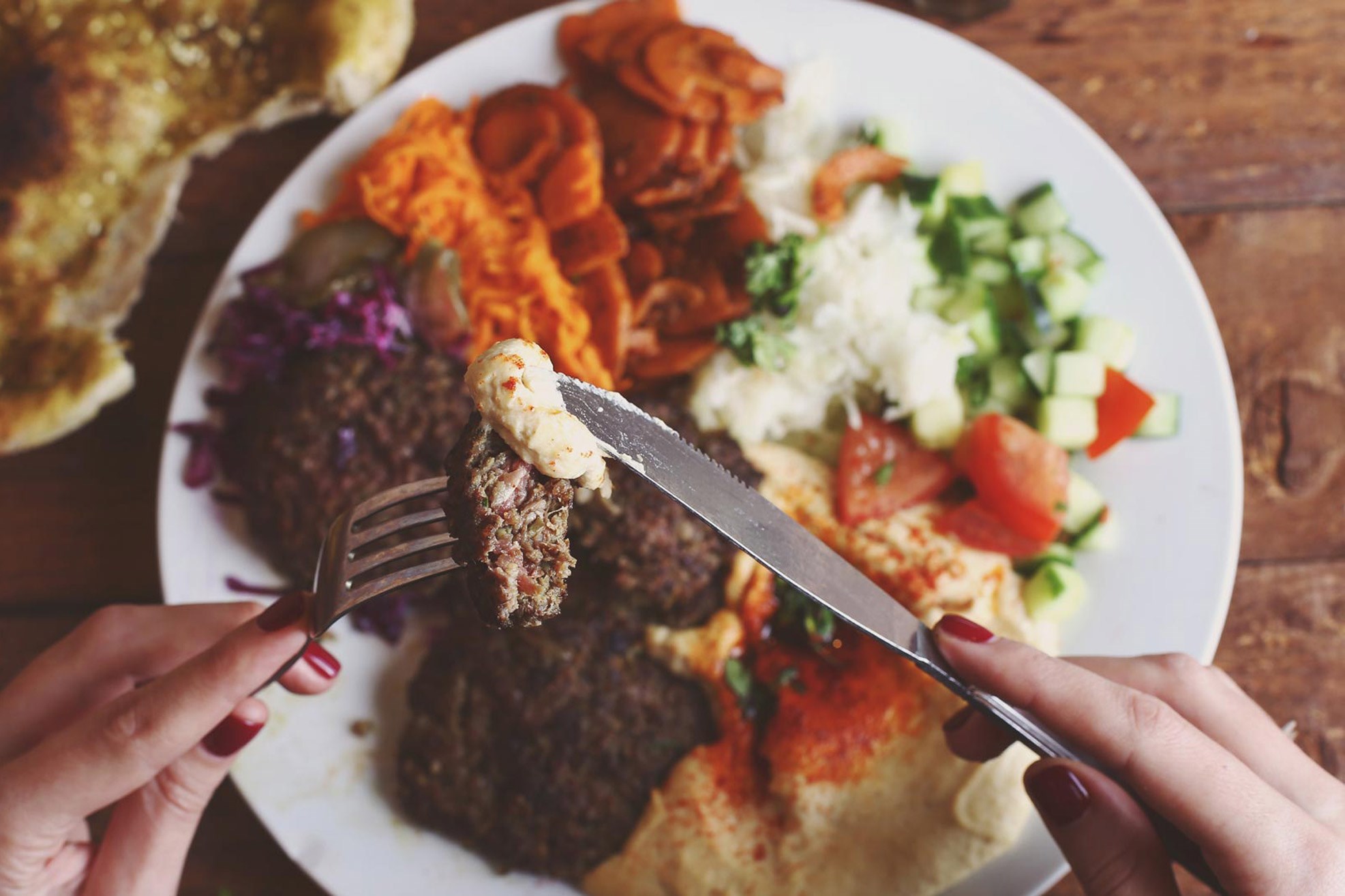 Main meal at Hummus Bar Budapest