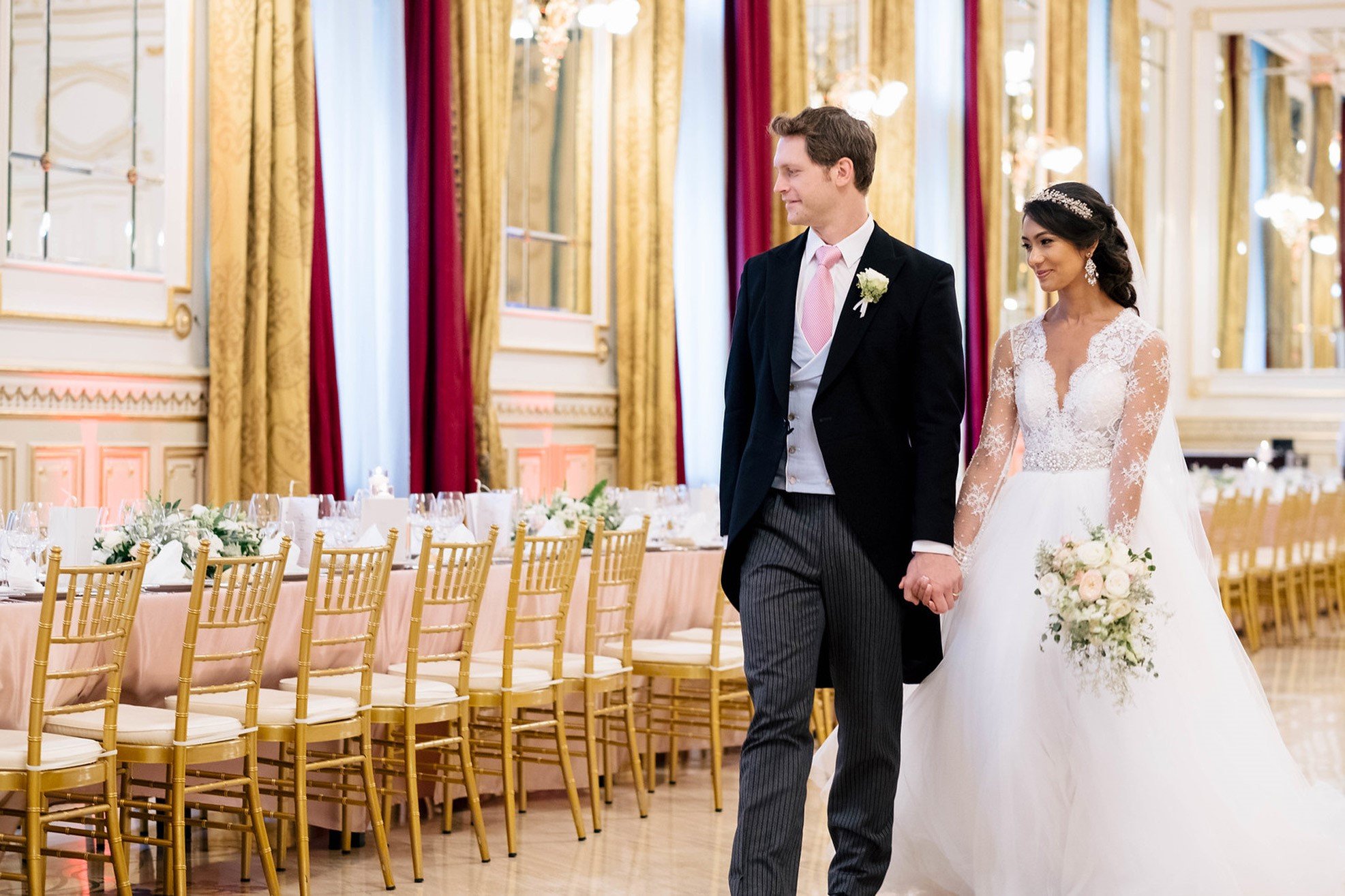 Corinthia Budapest wedding bride and groom
