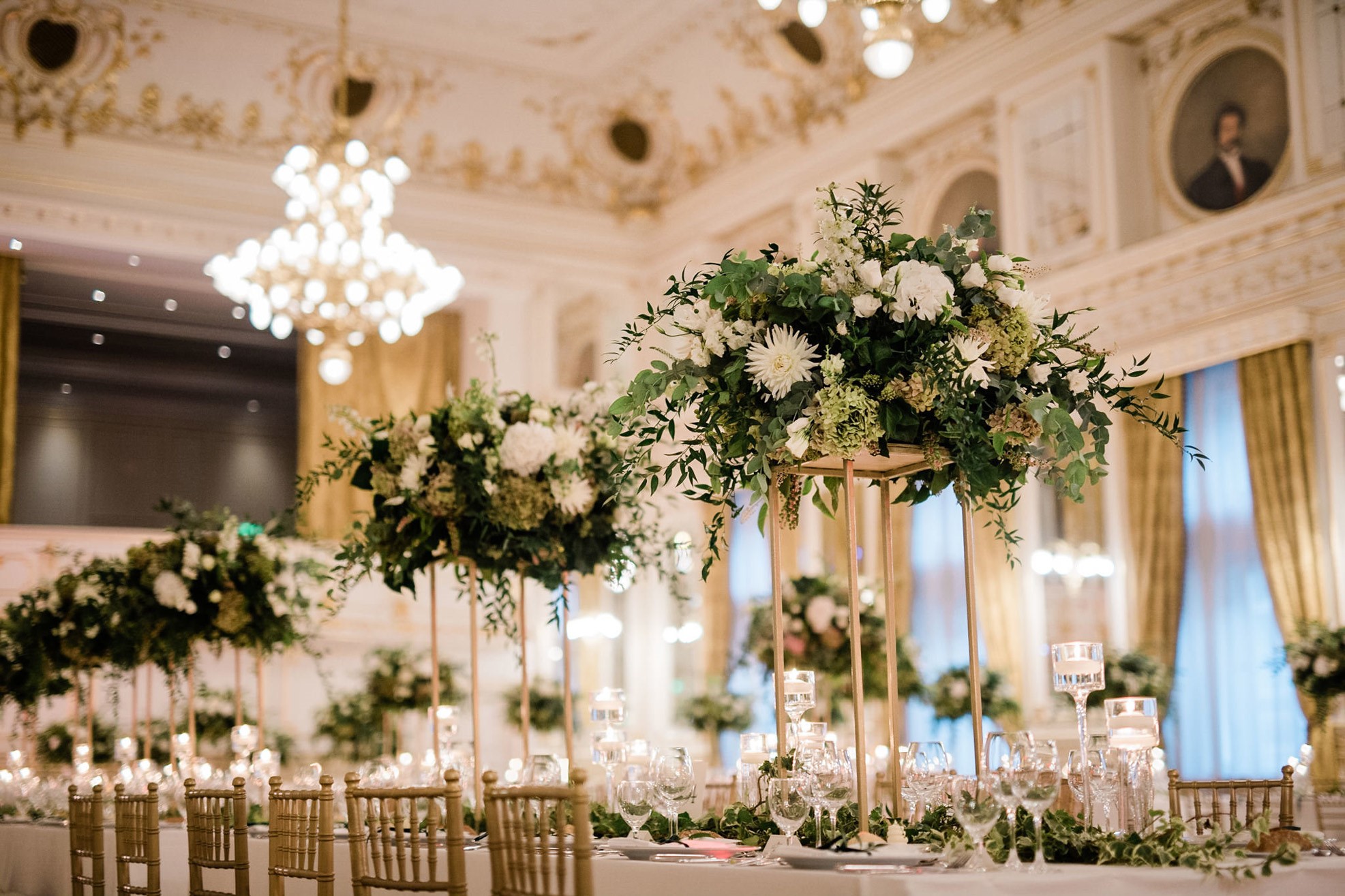 Corinthia Budapest wedding ballroom tables