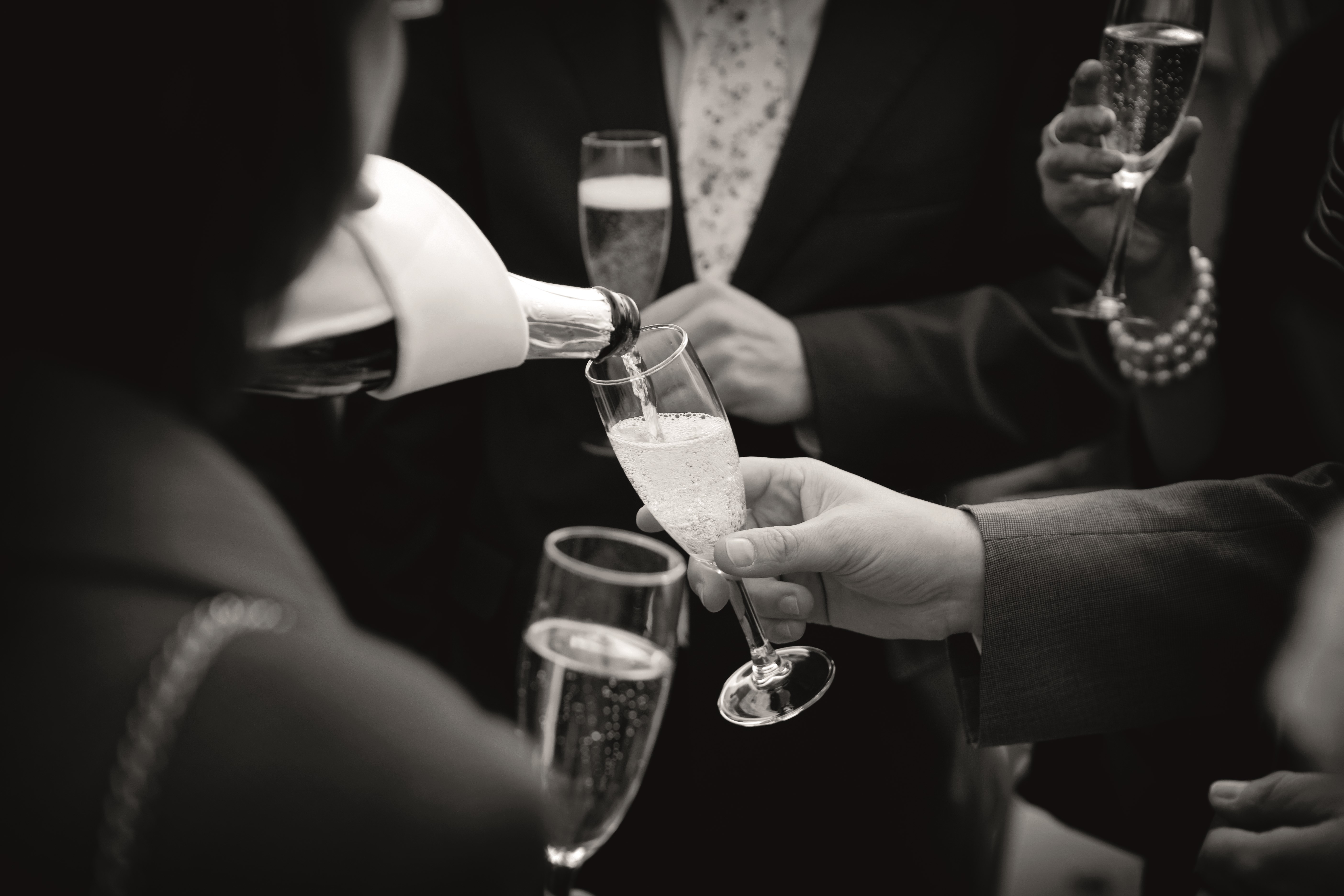 Champagne being poured into a glass