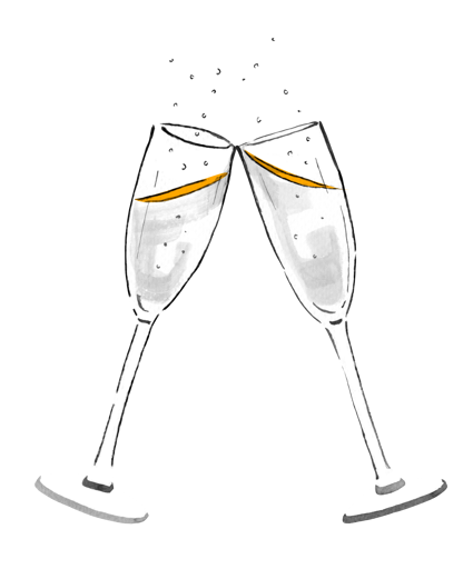 Illustration of two glasses of Champagne