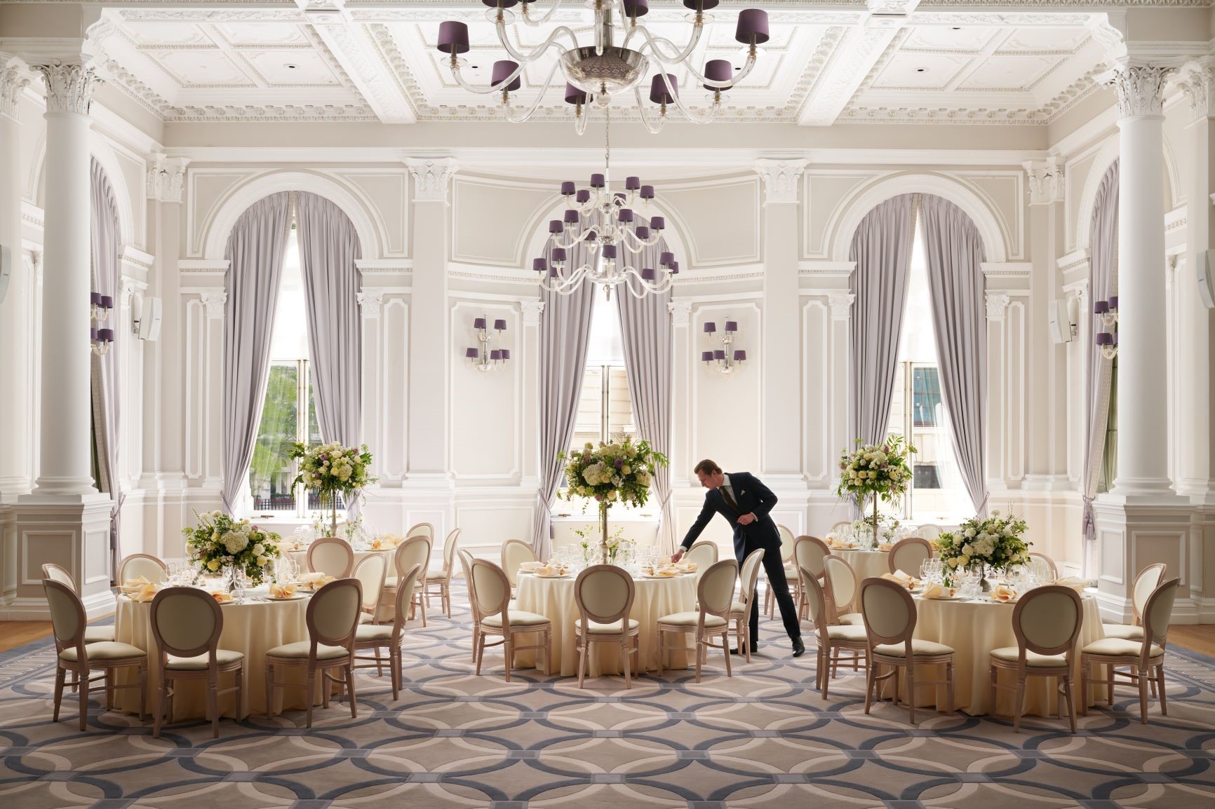 Wedding banquet set up in the Ballroom