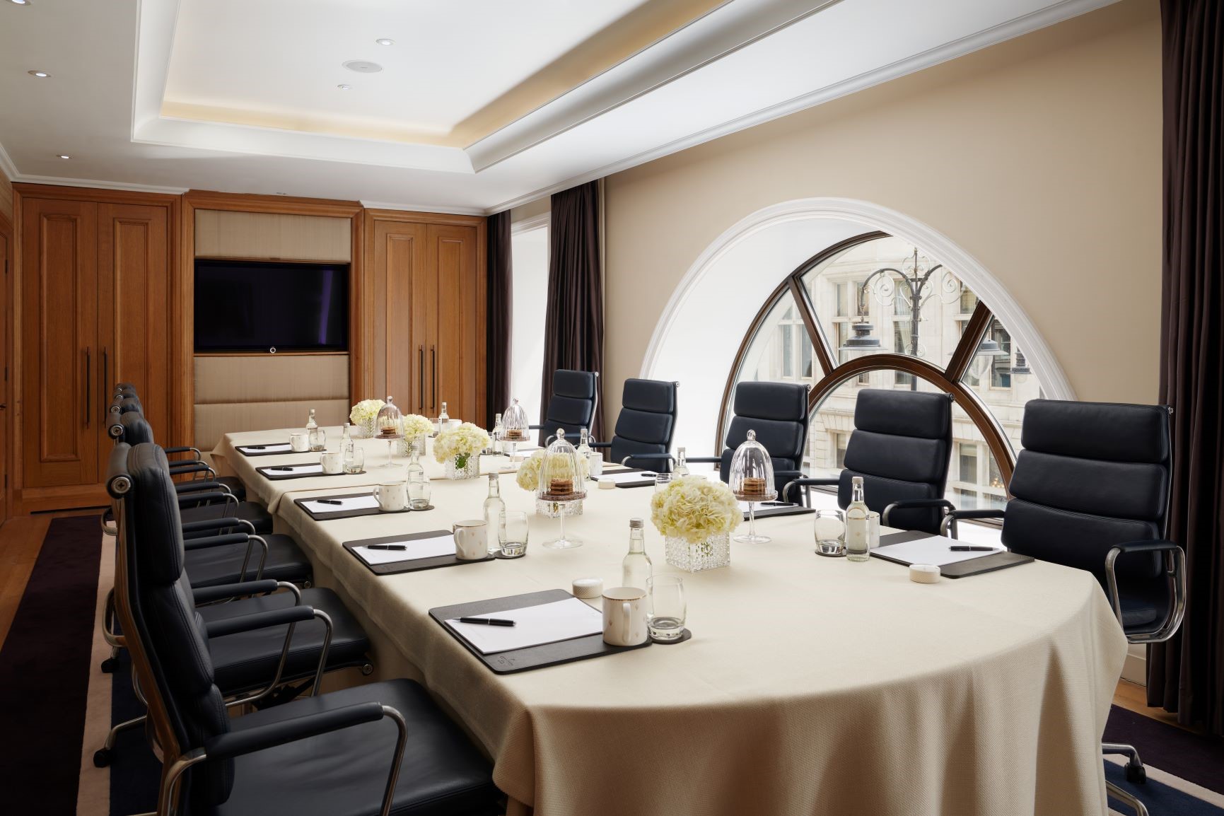 Boardroom set up in the Codrington Room