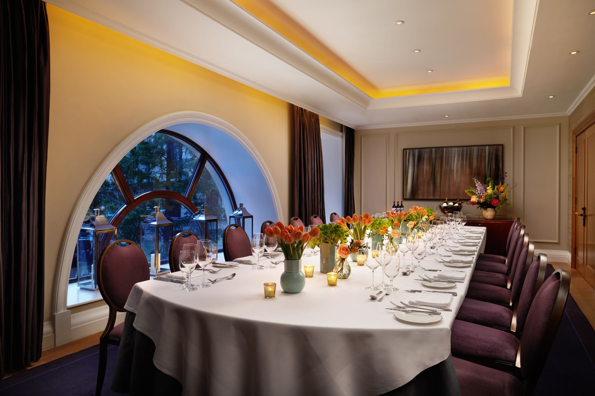 Dinner set up in the Codrington Room