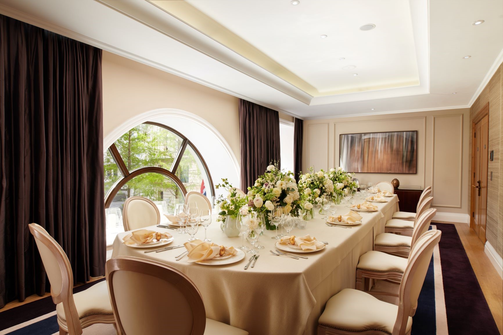 Dinner set up in the Codrington Room