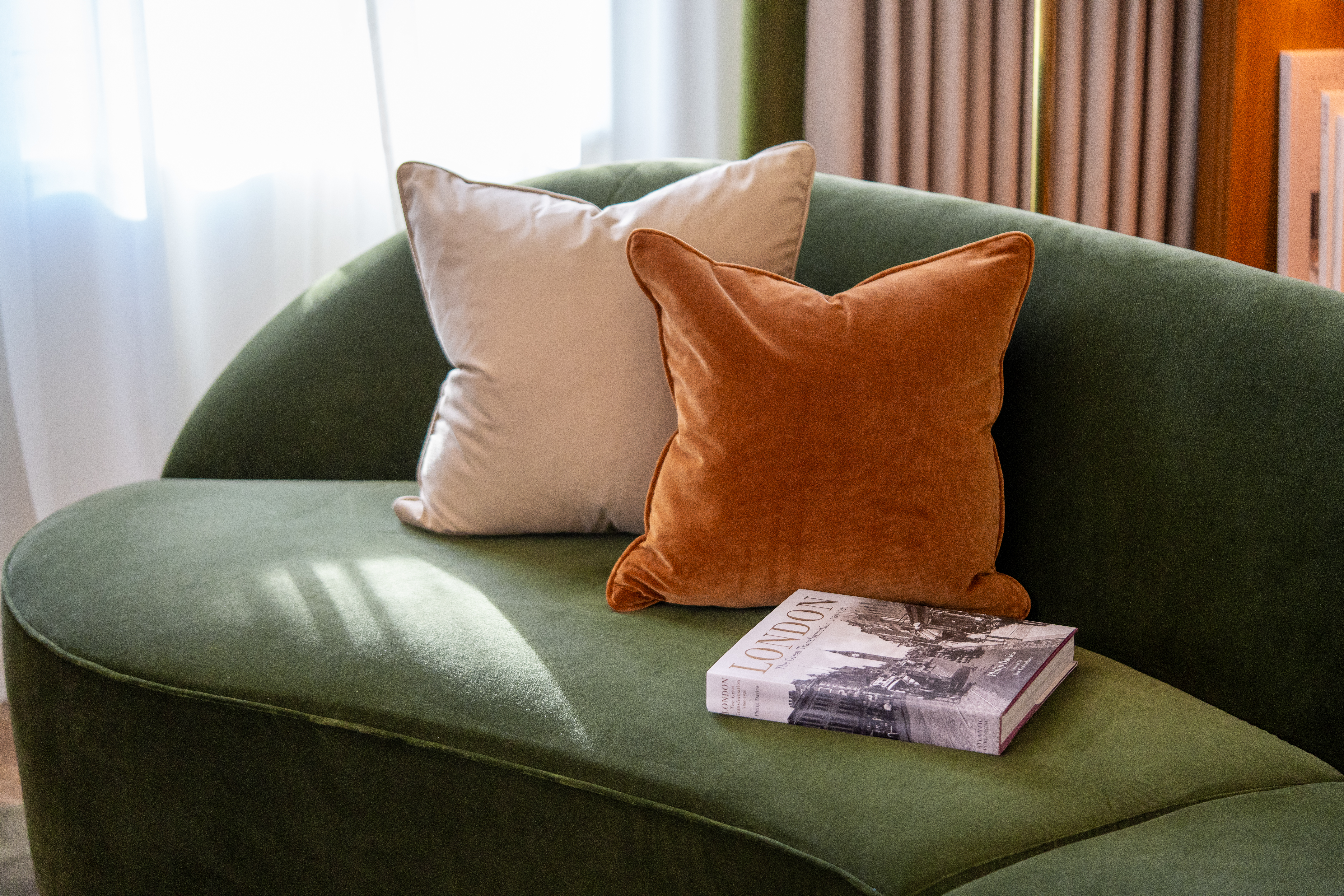 Books available in Corinthia London’s suite living space, ideal for late-night reading or early-morning calm.